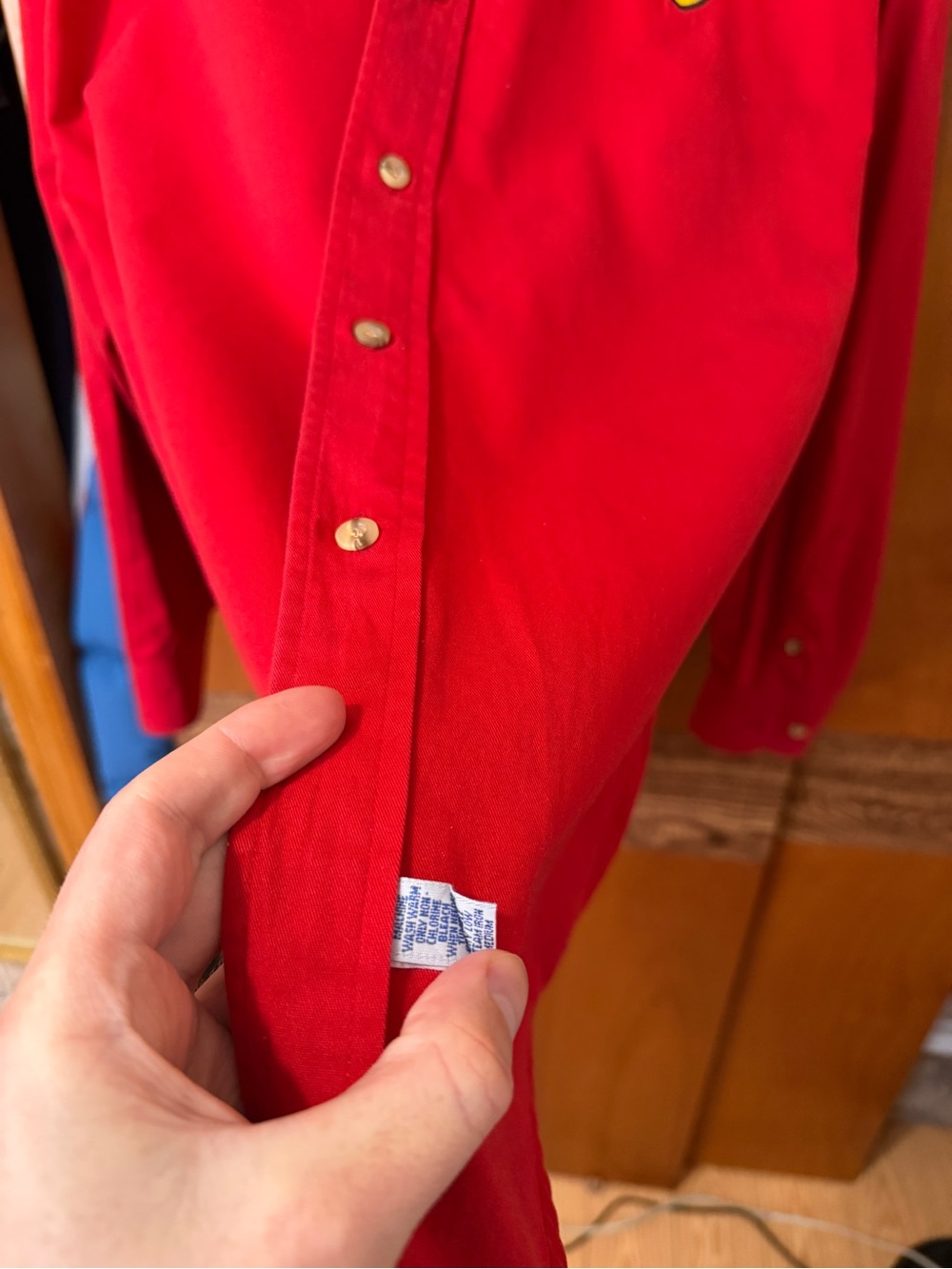 Ferrari Red Button-Down Shirt with Shield Patch - Picture 4 of 6